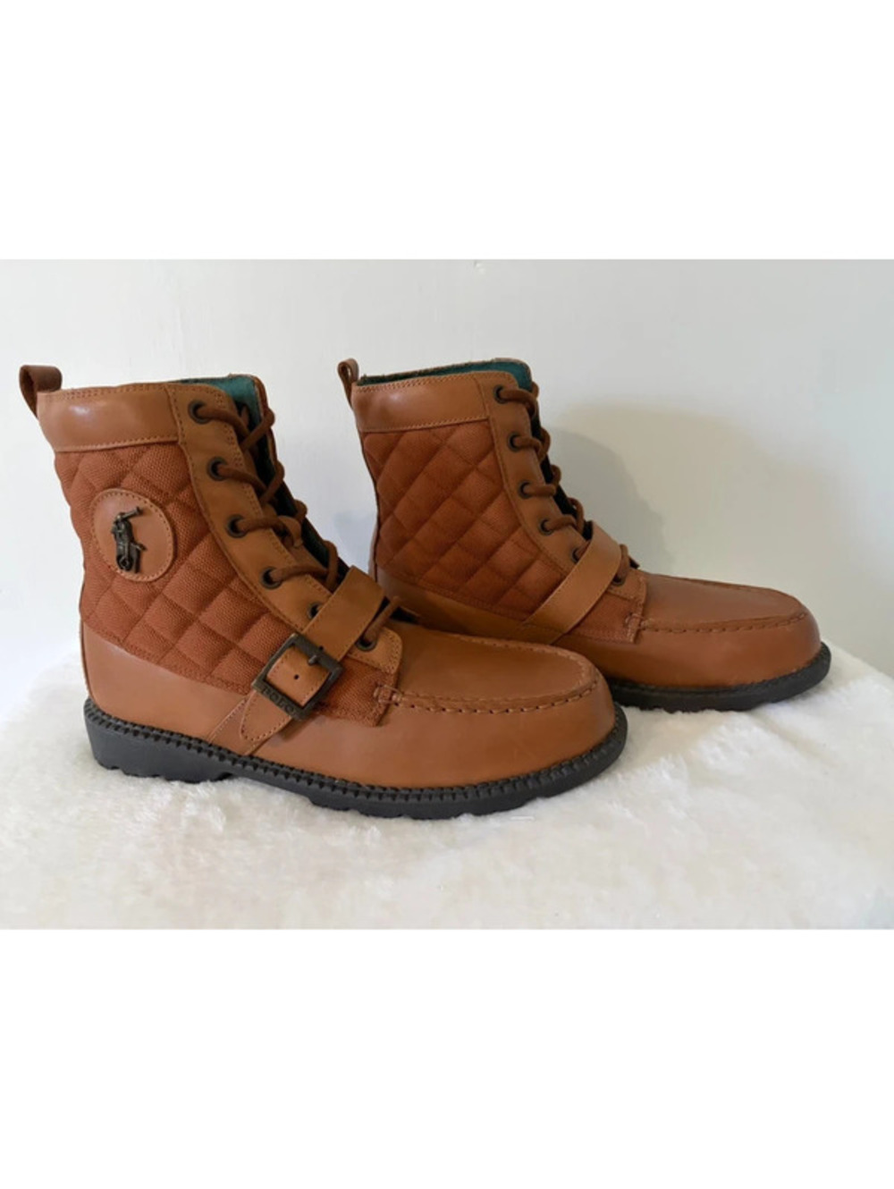 Polo Ralph Lauren Ranger Hi II Leather Quilted Boots Women’s 8 Boys 6.5 NWT